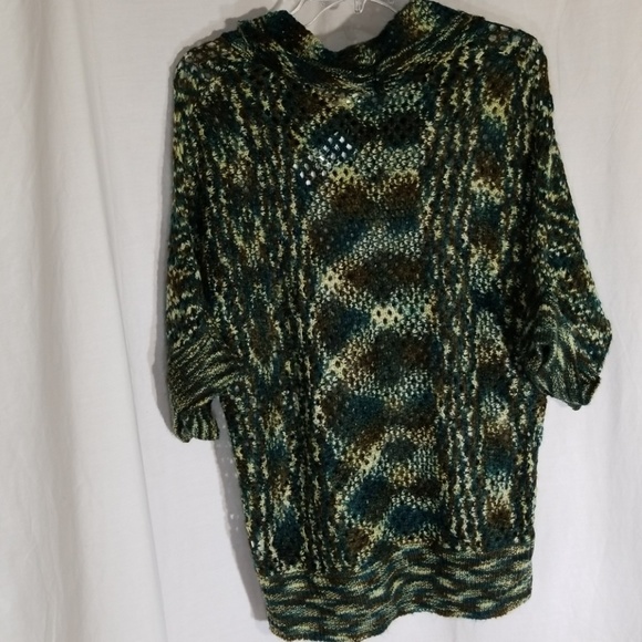 NWT dressbarn XL open knit green/blue/brwn sweater - Picture 3 of 6